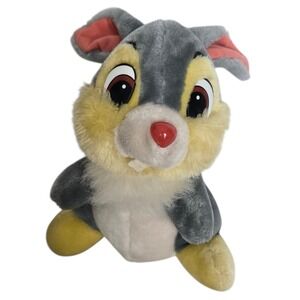 Vintage Disney Parks Thumper Plush 10" Bambi Bunny Gray Cream Animated‎ Cartoon